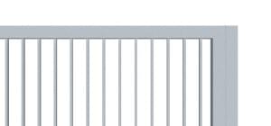 Teleskopické posuvné brány pro rodinné domy jeklová s pásovinou dole